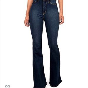 Bell Bottom High Waist Fitted Denim Jeans sz 3